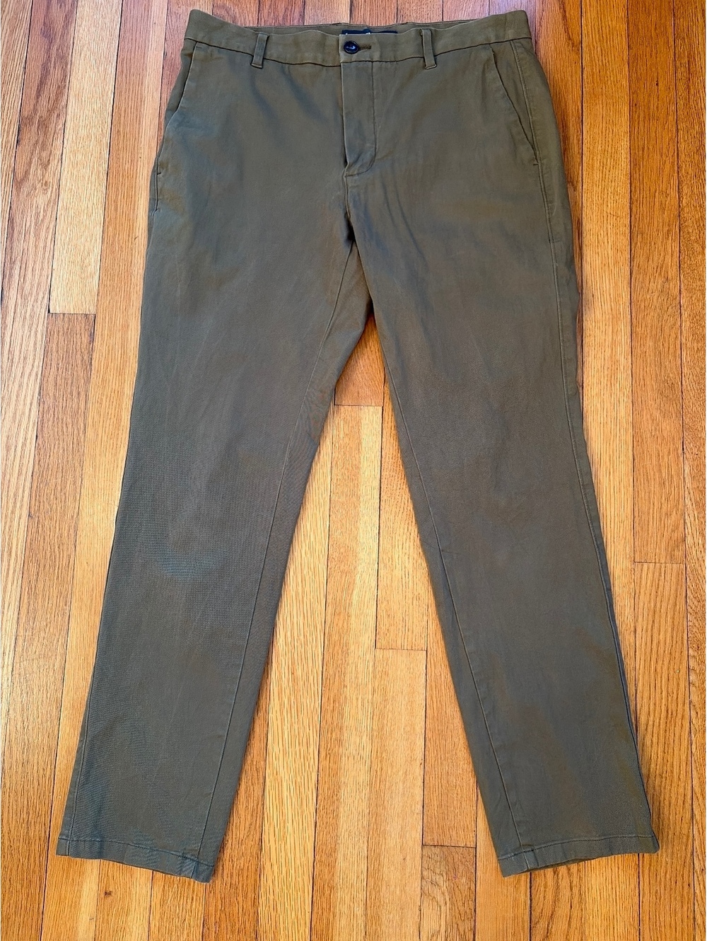 Everlane Uniform Performance Chino Pants 33x30 Army Green Slim Preppy Academia